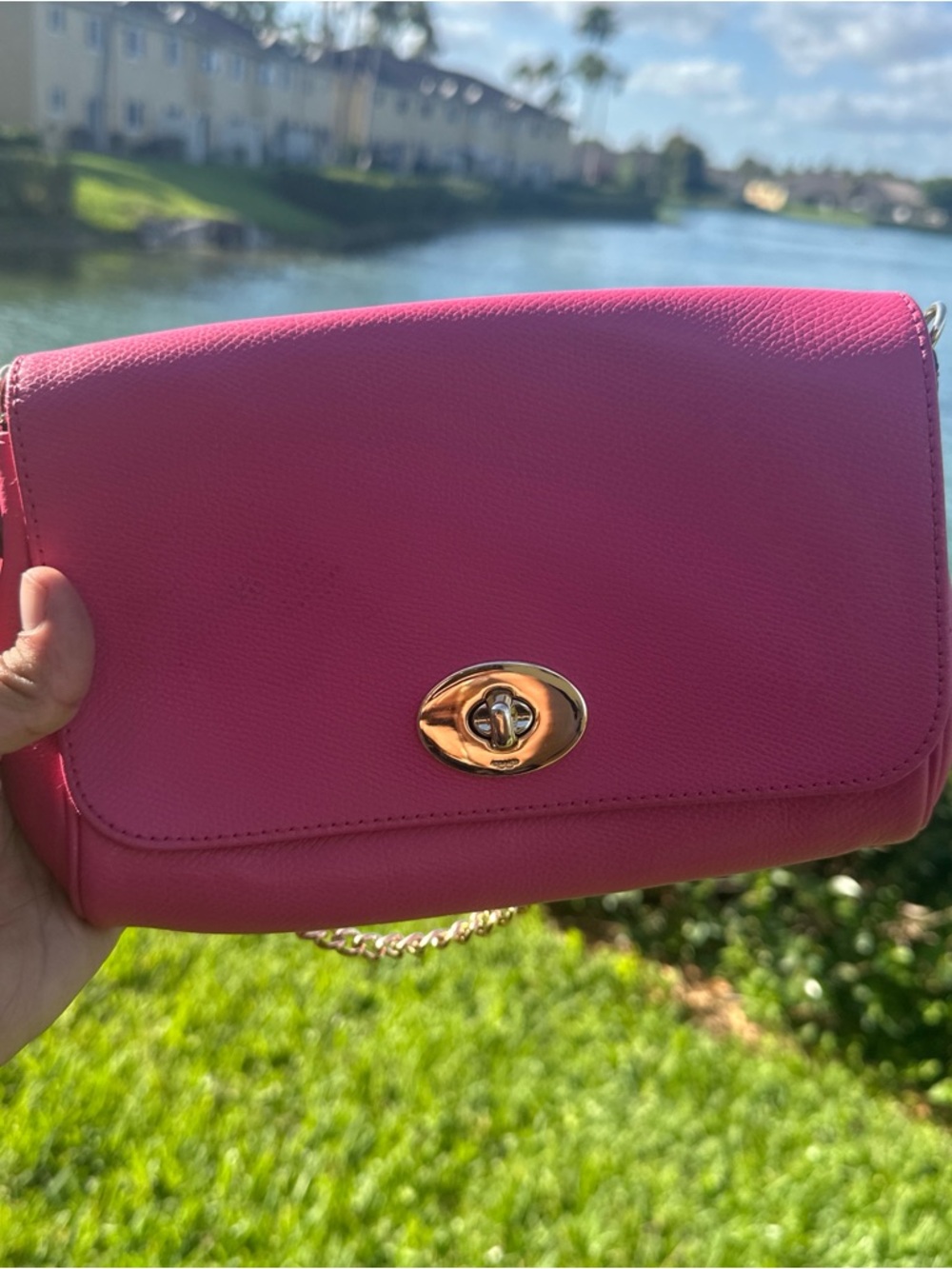 Pink Coach Bag Gold Hardware - Picture 8 of 10